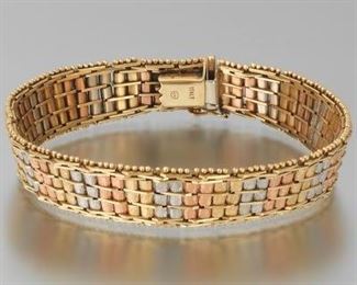 Ladies TriColor Gold Bracelet 