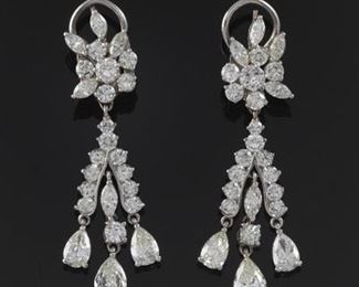 Ladies Vintage Pair of Platinum and Diamond Earrings