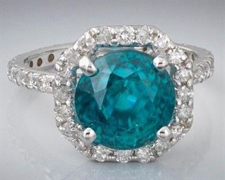 Ladies Zircon and Diamond Ring, IAS Report 