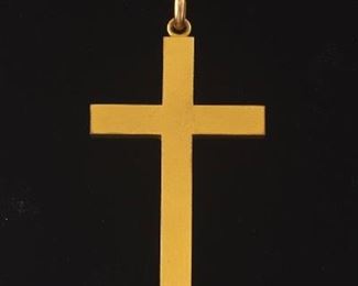 Large Gold Cross Pendant 