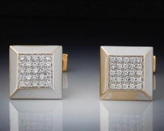 Le Lynx Gold and Diamond Cufflinks 