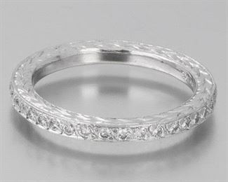 Michael Beaudry Platinum, 18k and Diamond Eternity Band 