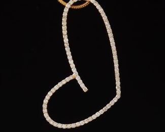 Movado Gold and Diamond Heart Pendant on Chain 