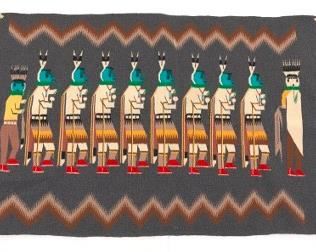Navajo Yei and Storm Pattern Rug