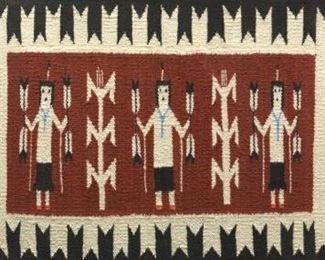 Navajo Yei Corn Pattern Framed Rug