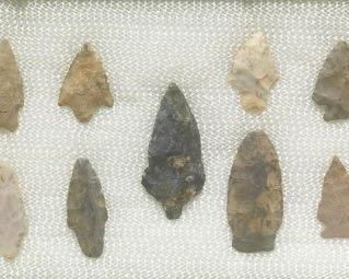 North American 9 Projectile Points, Ohio, ca. 8,0001,500 BP