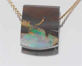 Opal in Matrix Pendant Necklace 