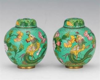 Pair of Cloisonne Jars