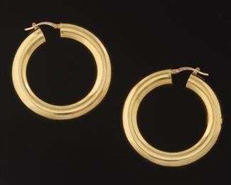 Pair of Gold Hoop Earrings 