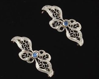Pair of Matching Filigree Brooches 