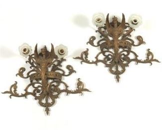 Pair of Renaissance Revival Bronze Sconces