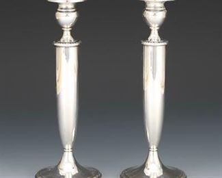 Pair of Sterling Silver Candleholders