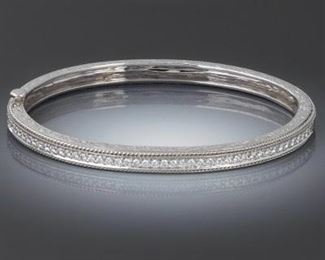 Penny Preville Gold and Diamond Bangle Bracelet 