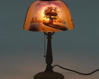 Pittsburgh Reverse Painted Lamp