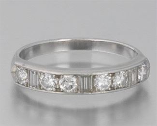 Platinum and Diamond Wedding Band 