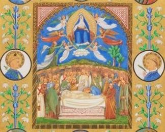 Renaissance Revival Ecclesiastical Hand Painted Illumination 