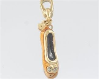 Rosato Gold and Enamel Shoe Charm 