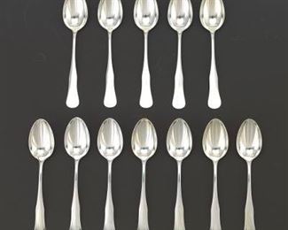 Set of Twelve Swedish Sterling Silver Dessert Spoons 