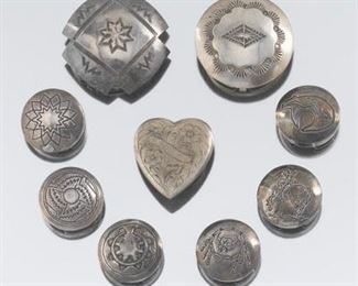 Set of Sterling Silver Buttons 