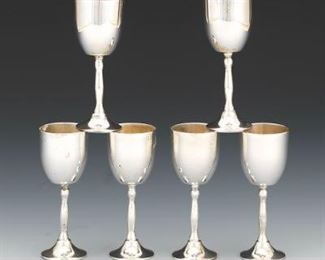 Six Mexican Sterling Silver Cordials 