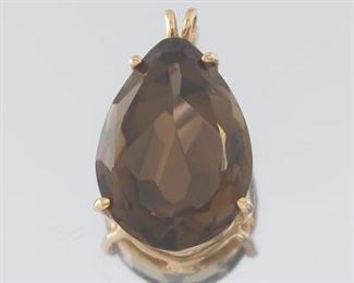 Smokey Citrine Pear Shape Pendant 