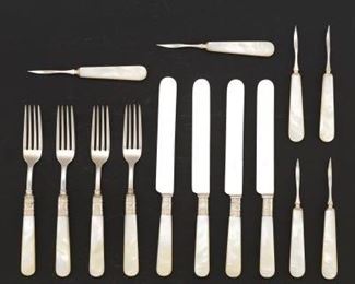 Sterling and Mother of Pearl Seafood Set