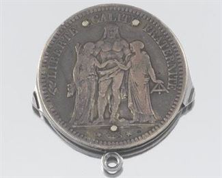 Swiss Coin Fitted with Scissors, Knife and File 