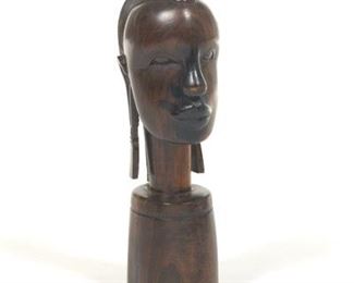 Tanganyika African Hand Carved Rosewood Ceremonial Bust Sculptures 