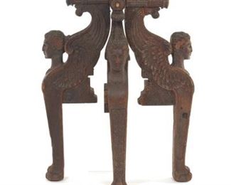 Three Figural Sphinx Carved Nautical Architectural Sculptures, ca. 19th Century