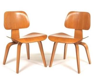 Two Charles and Ray Eames for Herman Miller DCW Chairs