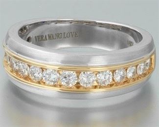 Vera Wang Gold and Diamond Band, Size 10 
