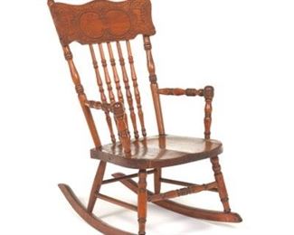 Victorian Carved Childs Rocking Chair, ca. 19th Century 