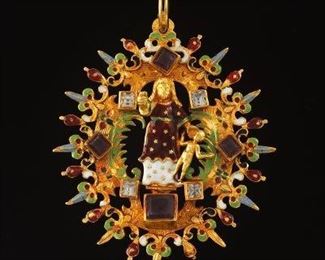 Victorian Oversized Renaissance Revival Religious Pendant, ca. 1890 