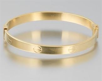 Vintage Gold Cartier Style Love Bangle 