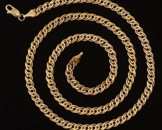 Vintage Gold Fancy Inner Link Necklace 