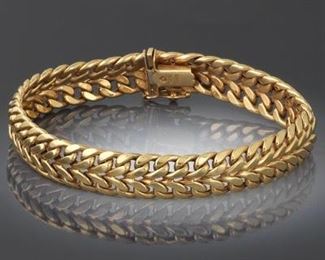 Vintage Italian Gold Foxtail Bracelet 