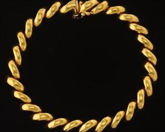 Vintage Italian Gold San Marco Link Bracelet 