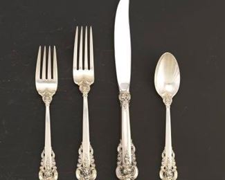 Wallace Sterling Silver Extended Service for Twelve, Grand Baroque Pattern 
