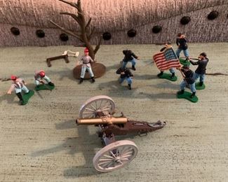 Britains LTD 1971 Civil War Soldiers                                               Civil War Confederate Field Cannon 