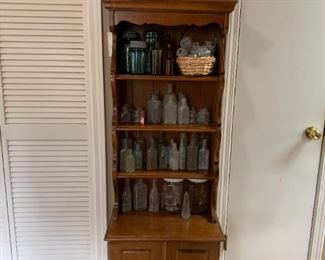 Small Cabinet, lots of old bottles