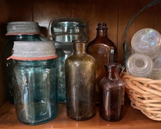 old bottles old mason jars