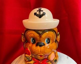 Monkey With Sailor Hat Cookie Jar