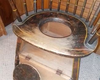 Authentic, American, Windsor Potty Chair, don't worry, clean and dry, frankly...looks like it's never been used, very old vintage or antique,