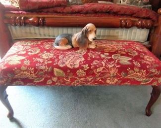 Bench and ceramic dog