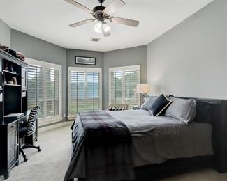 Black desk with hutch