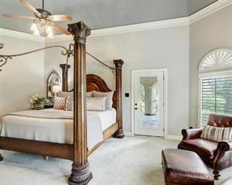 Leather accent chair