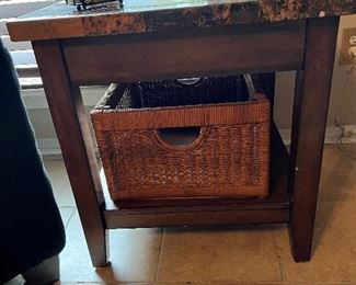 End Table with faux granite top