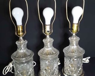 3 Glass Table Lamps