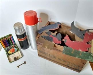 Collection 1 Of Vintage Finds Including Argentinian Roast Beef Crate