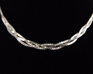 .925 Sterling Silver Woven S Link Necklace
